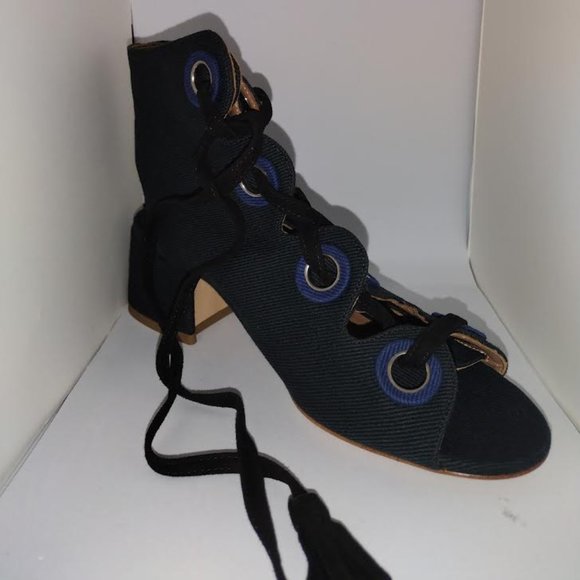 Laurence decade black and navy blue front lace up shoes size 7 - Picture 4 of 9
